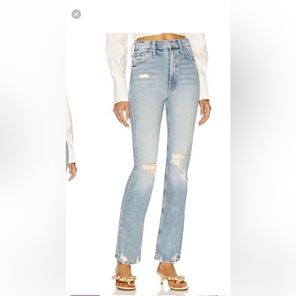 Mother Superior Jeans 28 Blue Straight High Waisted Rider Skimp In Confessions